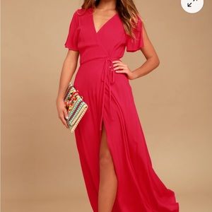 Red Lulus Wrap Dress